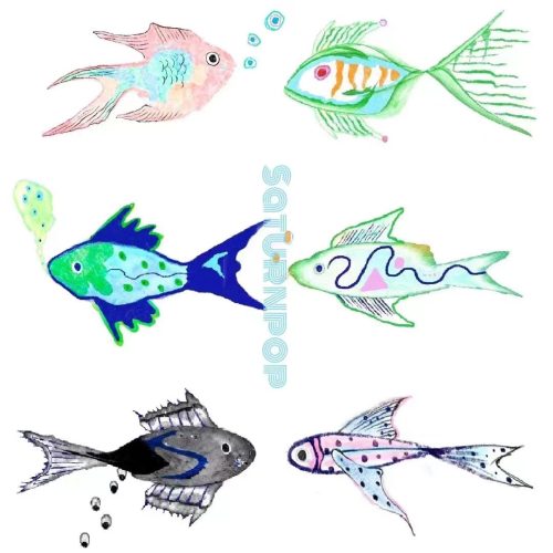 FishWaterproofTemporaryTattooStickersSet2