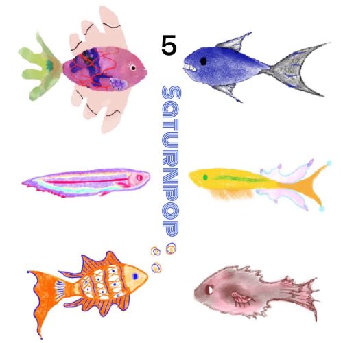 FishWaterproofTemporaryTattooStickersSet6