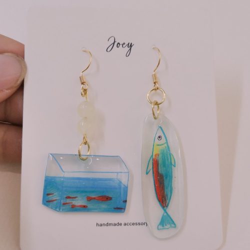 Fish Tank Shrink Plastic Earrings1