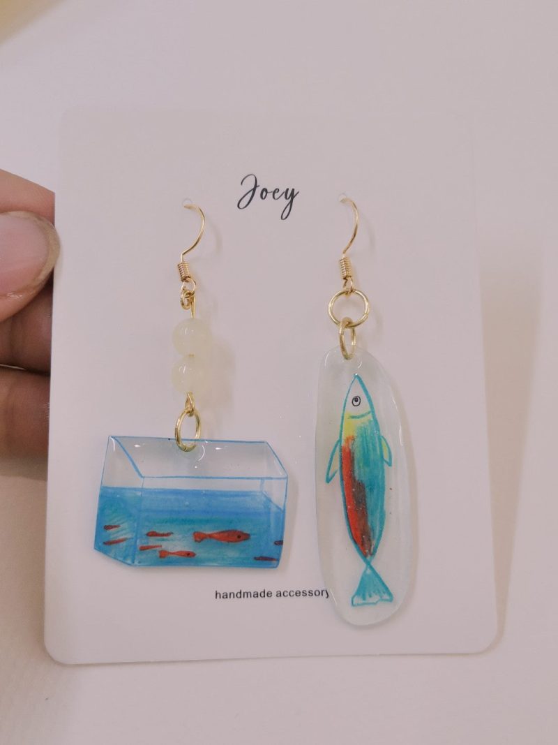 Fish Tank Shrink Plastic Earrings1