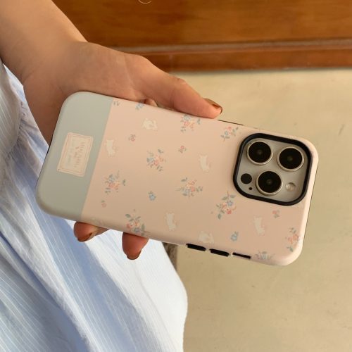 FlowerPrintedDoubleLayerPhoneCase1