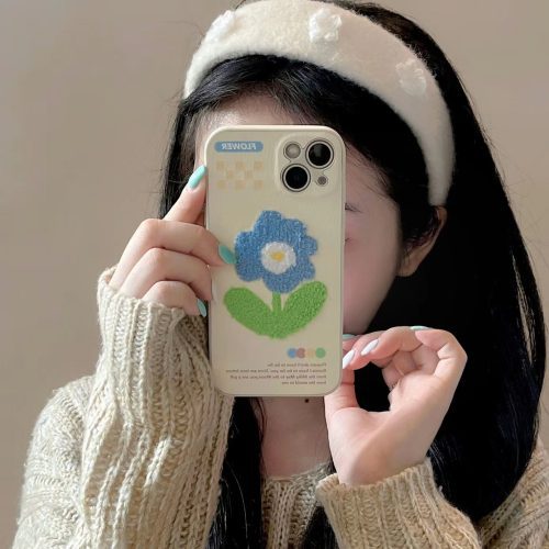 FluffyFlowerFauxLeatherPhoneCase9