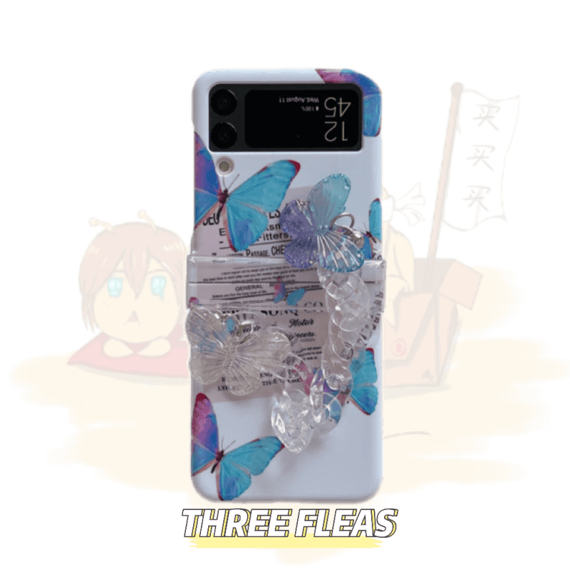 FluorescentbluebutterflyGalaxyZ Flip3 4phonecase