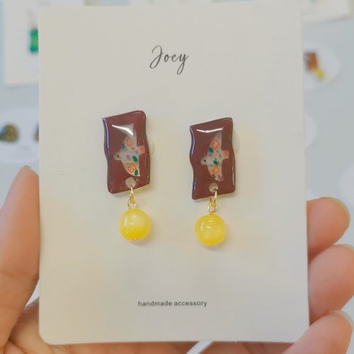 FlyingBirdShrinkPlasticEarring