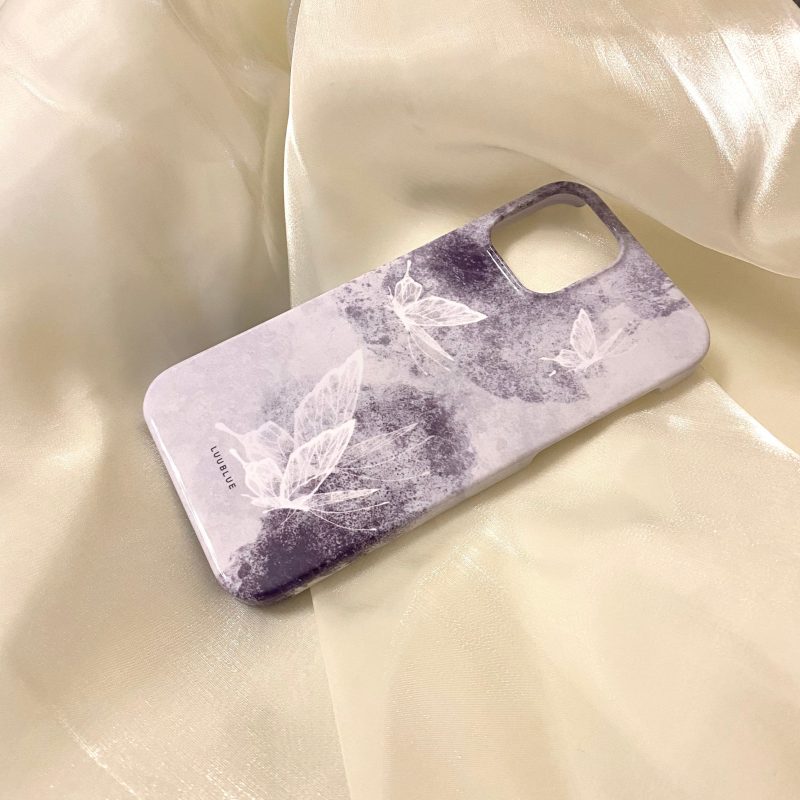 FlyingButterflyPurplePrintedPhoneCase1