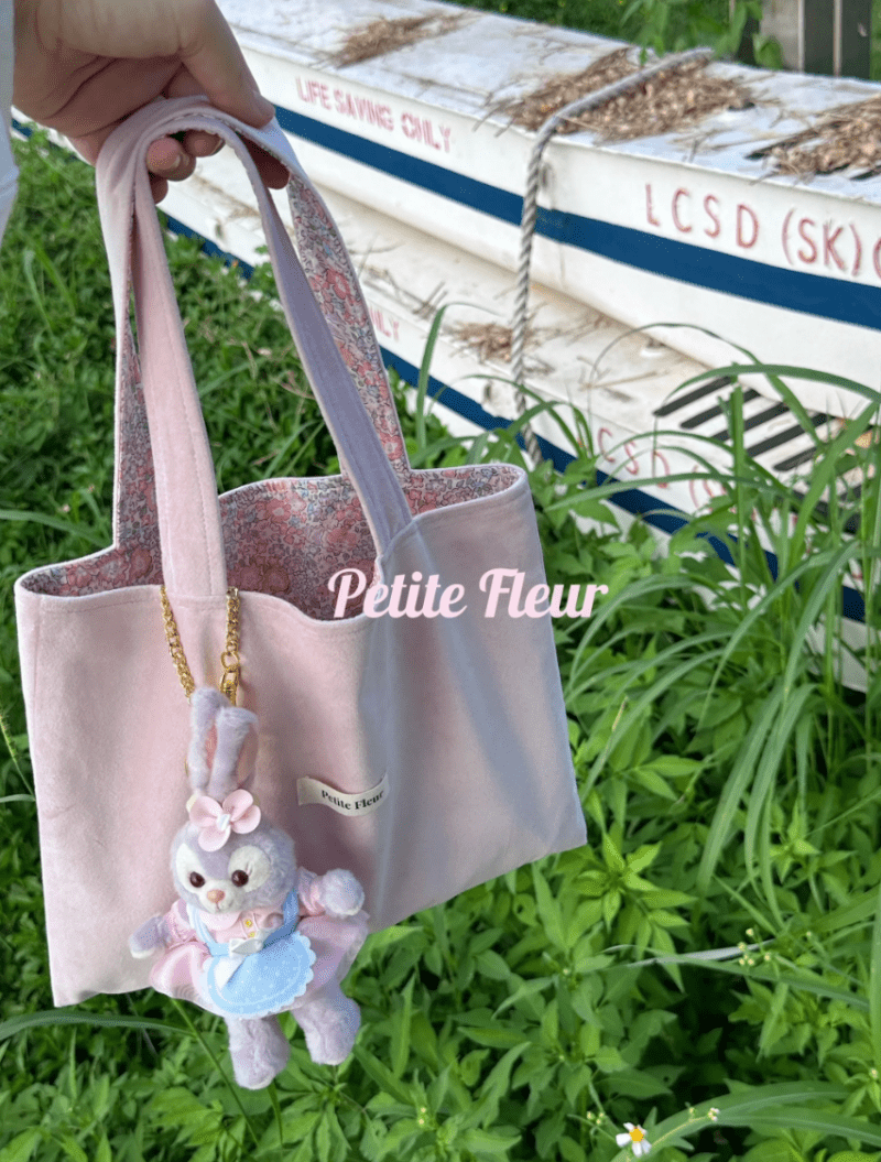 FrenchFloralPrintDoublefaceSuedeHandbag5