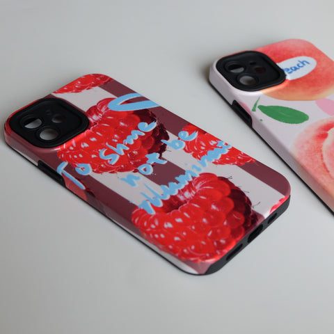 Fresh Raspberry and Peach Print Phone Case