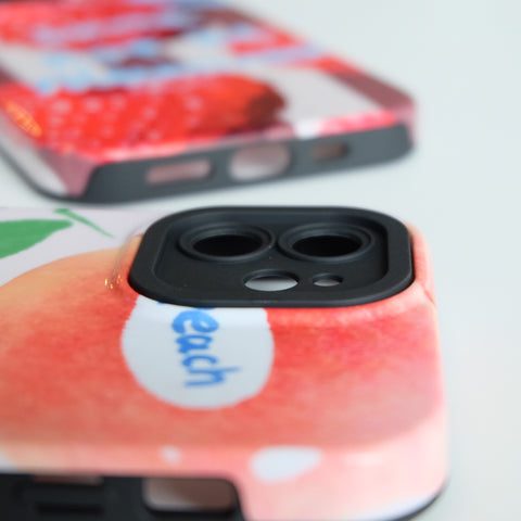 Fresh Raspberry and Peach Print Phone Case