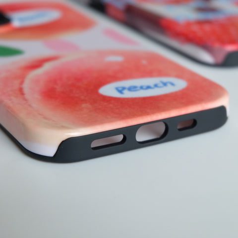 Fresh Raspberry and Peach Print Phone Case