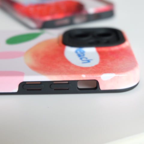 Fresh Raspberry and Peach Print Phone Case