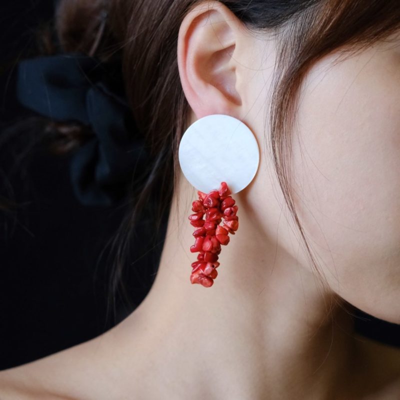 FullMoonRedBeadedEarrings3