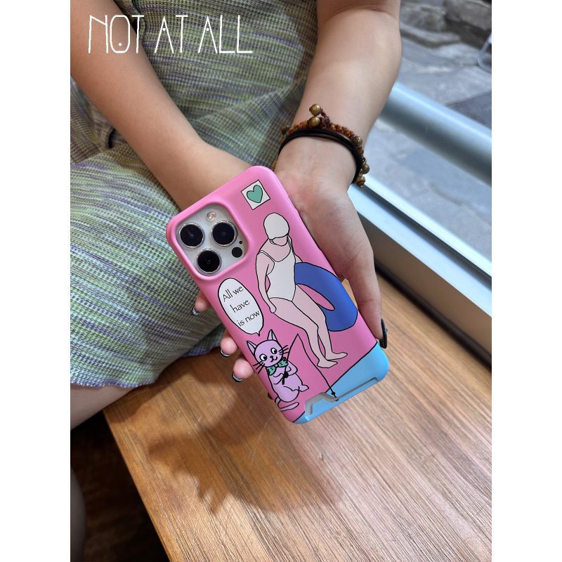 FunnyCartoonFishingCatPrintedPhoneCase1