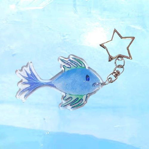 GlitteryResinCuteFishKeychain3