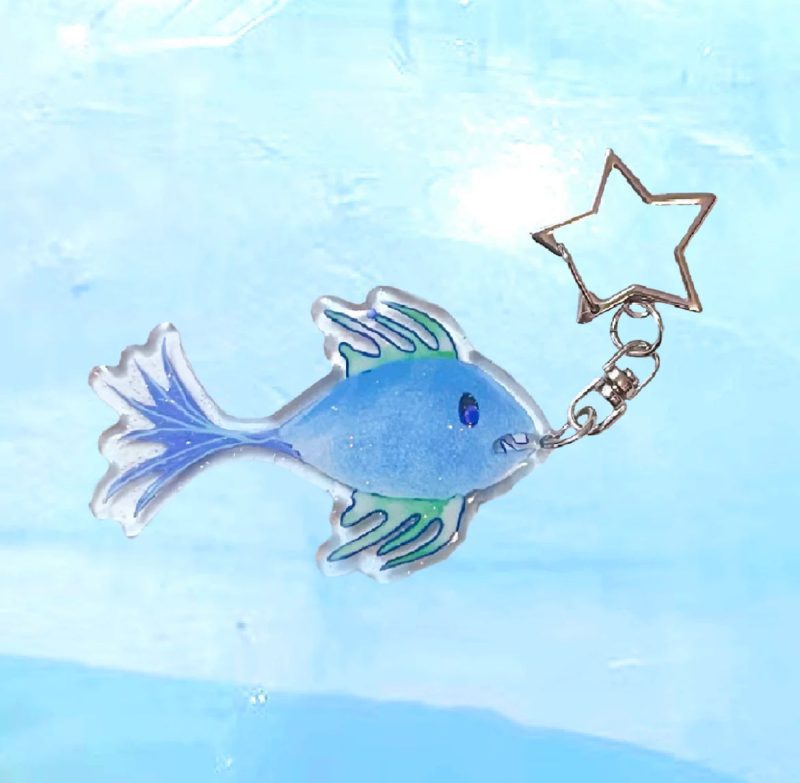 GlitteryResinCuteFishKeychain3