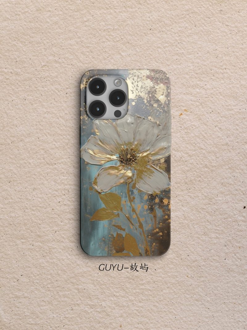 GoldenFlowerPrintedPhoneCase1