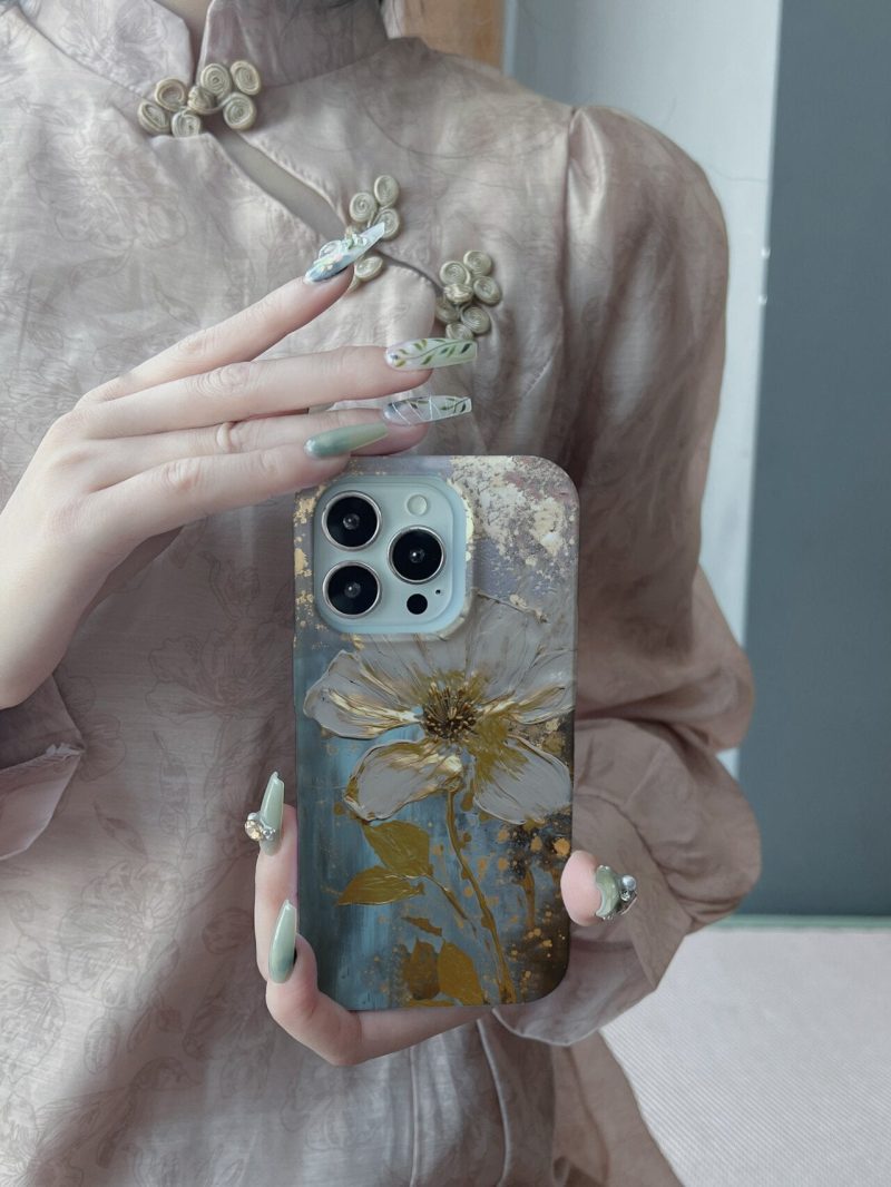 GoldenFlowerPrintedPhoneCase3