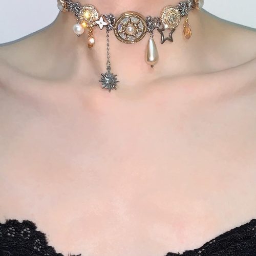 GoldenFlowersTasselChoker4