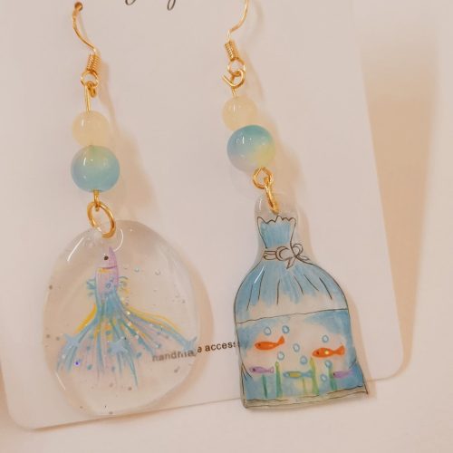 GoldfishShrinkPlasticNecklaceEarrings2