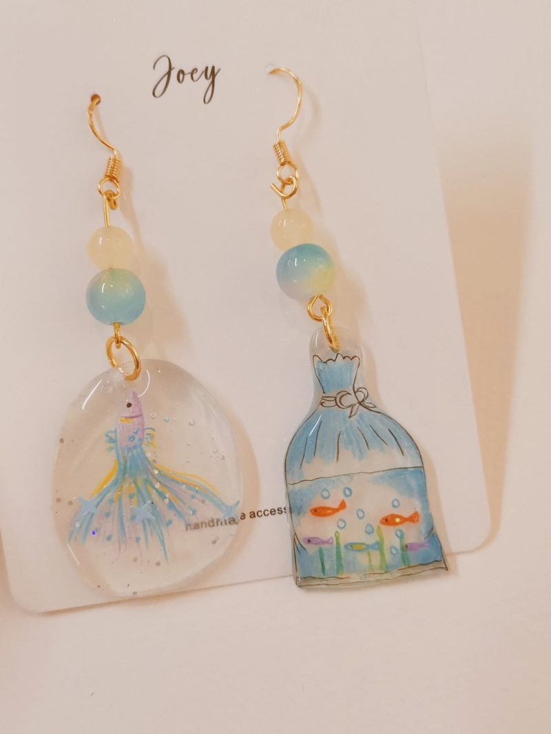 GoldfishShrinkPlasticNecklaceEarrings2