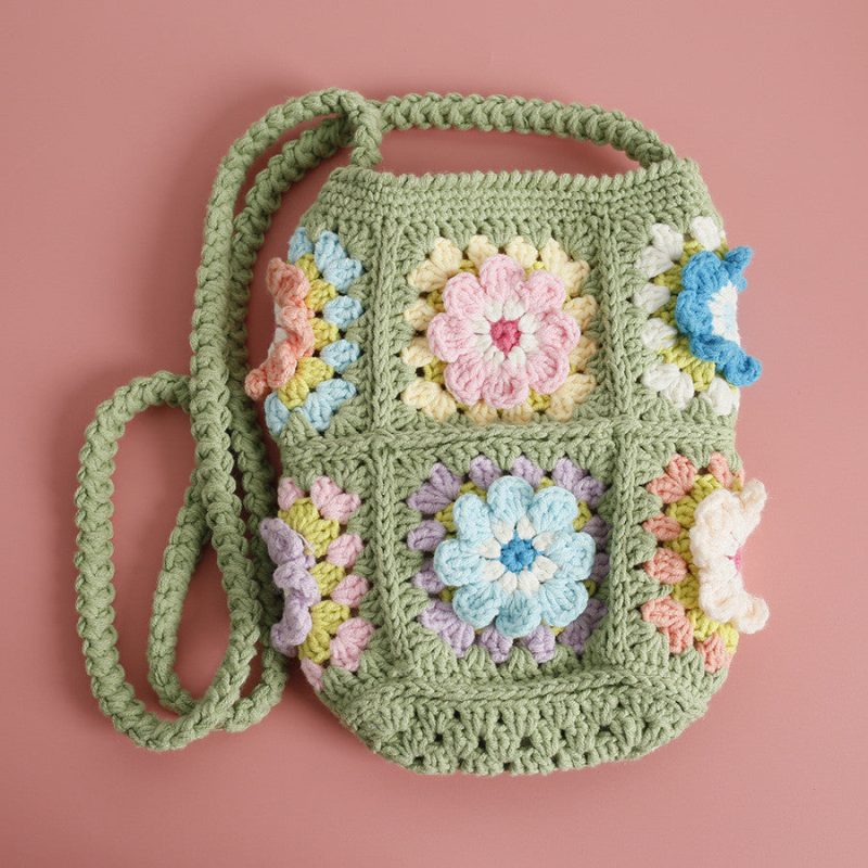 GrannySquareFlowerCrochetCrossbodyBag5