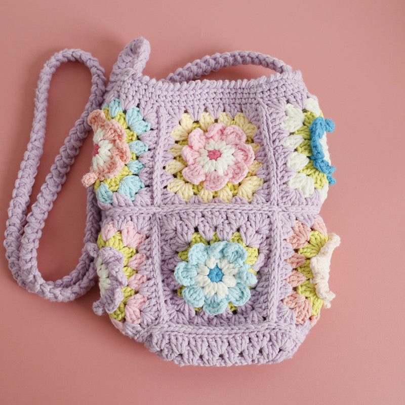 GrannySquareFlowerCrochetCrossbodyBag6