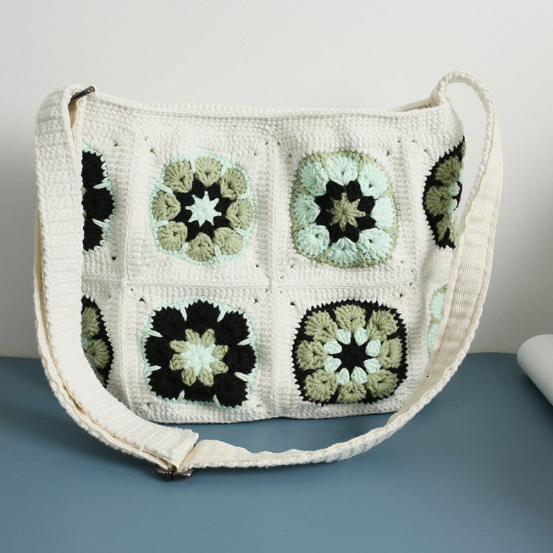 GrannySquareFlowerCrochetShoulderBag3