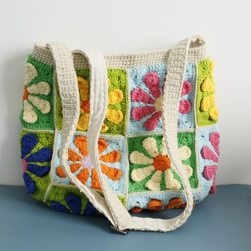 GrannySquareFlowerCrochetShoulderBag9