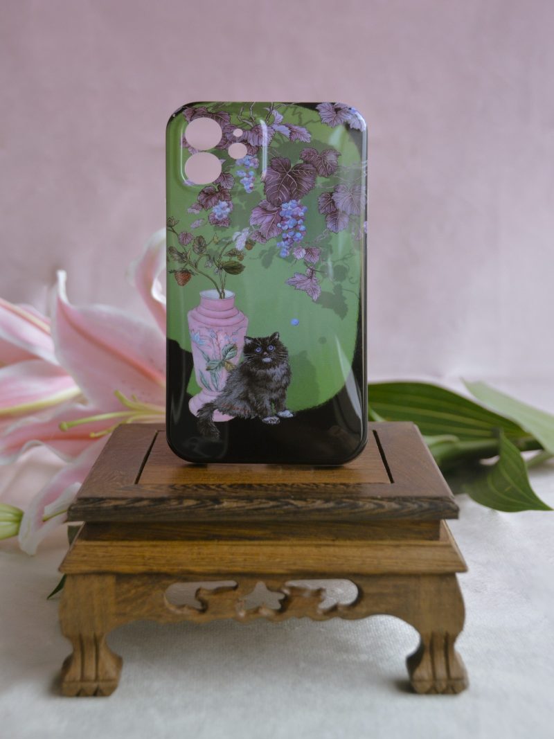 GrapeVineCatPrintedPhoneCase2