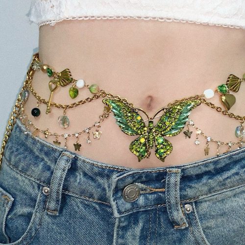 GreenButterflyPendantTasselLayeredNecklaceWaistChain2 6f57f268 c58f 4229 8854 8578c019409c