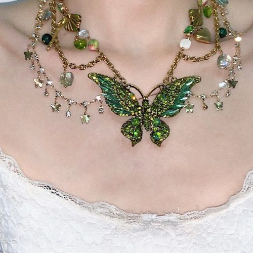 GreenButterflyPendantTasselLayeredNecklaceWaistChain7 4feed01a e296 47a2 9155 c8c28a4ce0a6