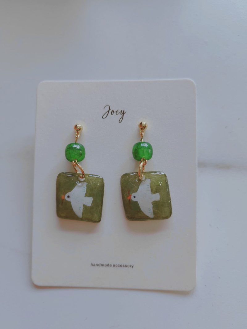 GreenFlyingBirdShrinkPlasticEarring3