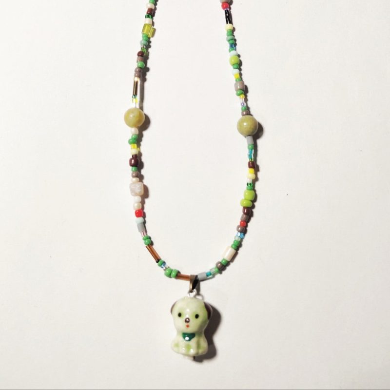 GreenPuppyBeadedNecklace2