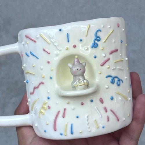 HandmadeBirthdayCatCeramicCup1