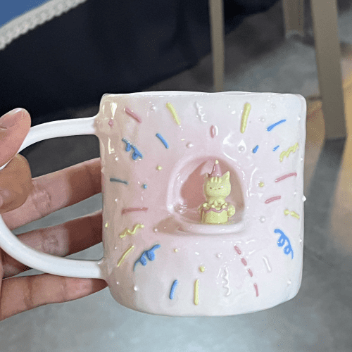 HandmadeBirthdayCatCeramicCup1