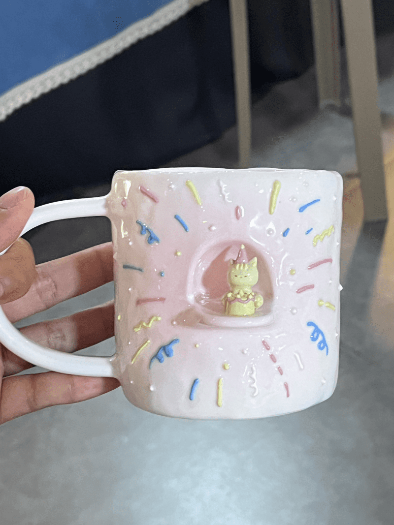 HandmadeBirthdayCatCeramicCup1