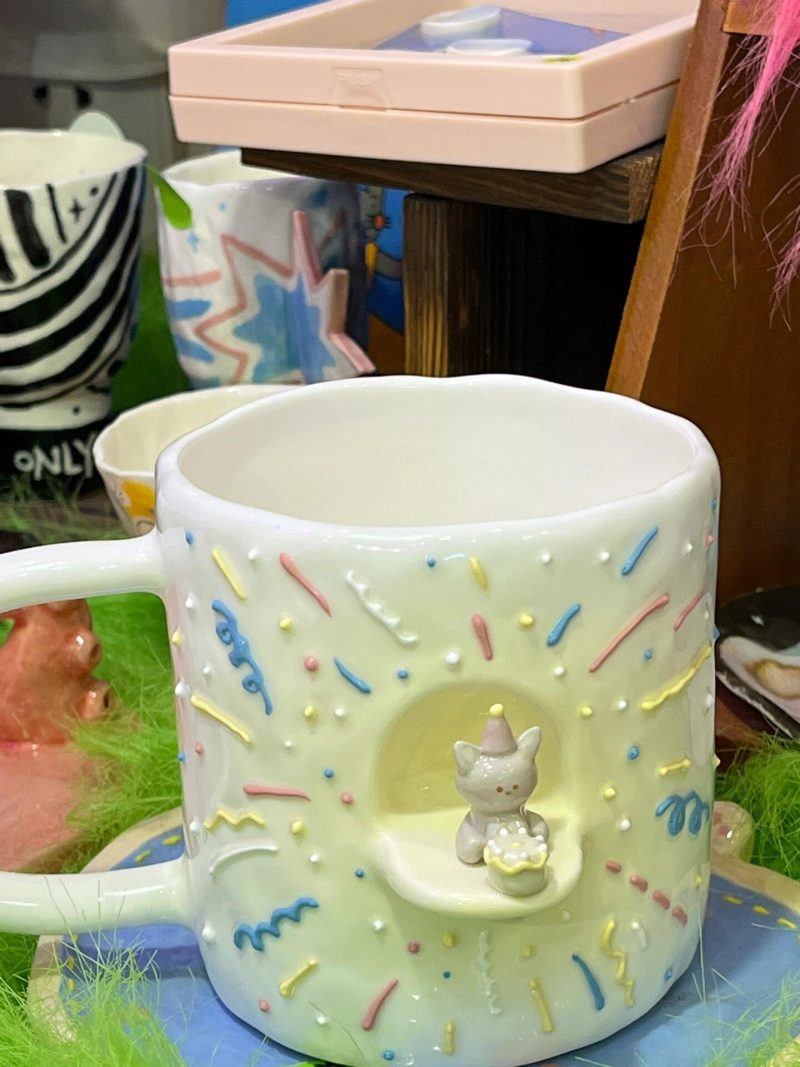 HandmadeBirthdayCatCeramicCup5