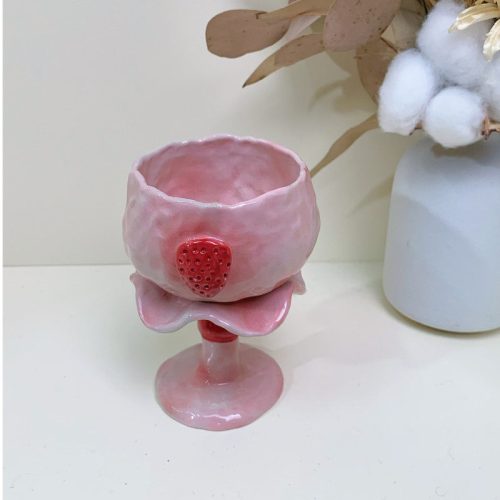 HandmadeStrawberryCeramicGoblet2