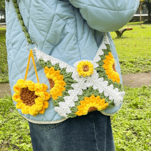 HandmadeSunflowerCrochetShoulderBag7