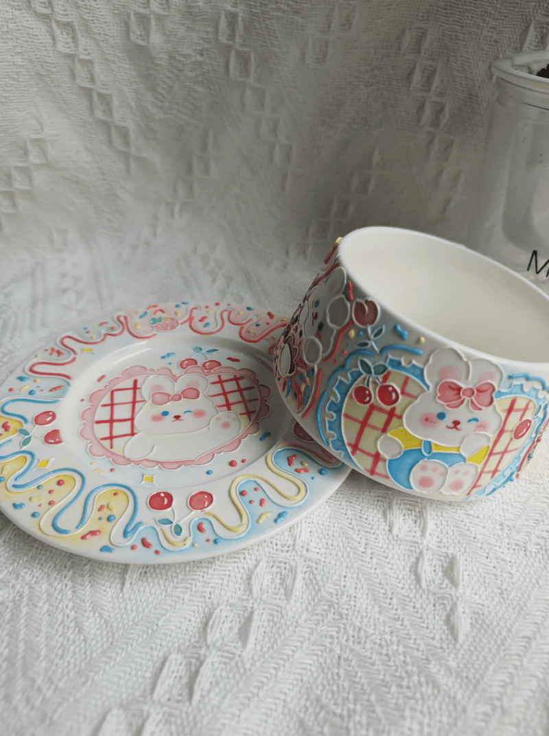 HappyBunnyUnderglazePaintingCeramicCupSet2