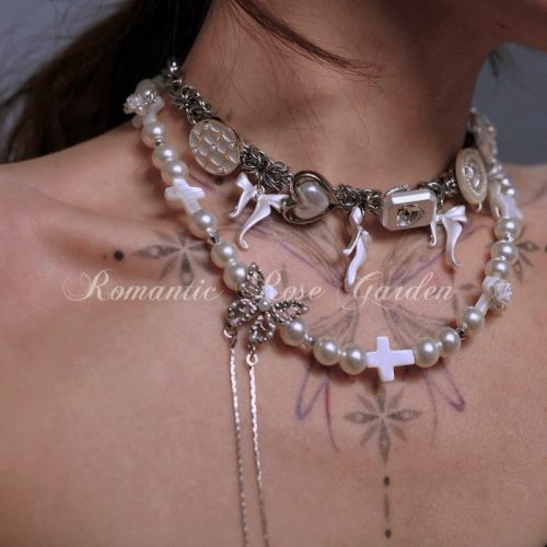 HolyButterflyBowTiePearlChoker10