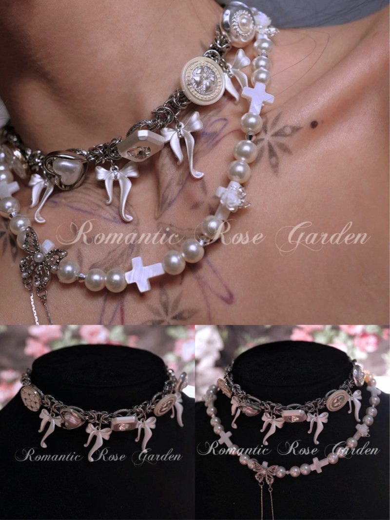 HolyButterflyBowTiePearlChoker4