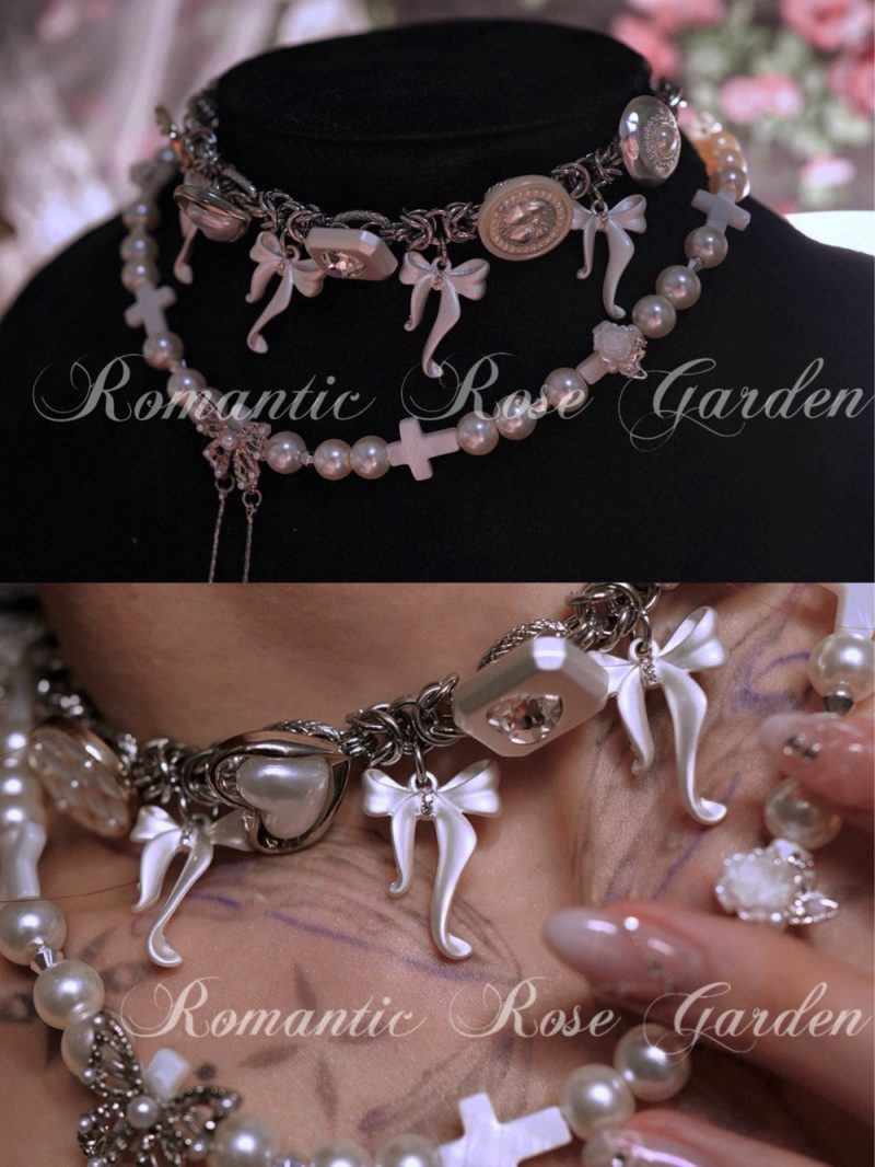 HolyButterflyBowTiePearlChoker6