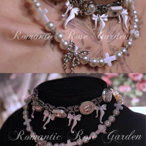 HolyButterflyBowTiePearlChoker8