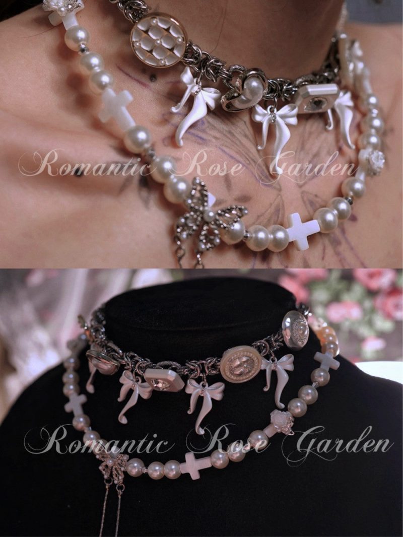 HolyButterflyBowTiePearlChoker8