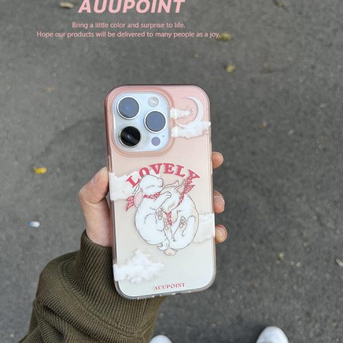 HuggingBunnyOmbrePinkPrintedPhoneCase4