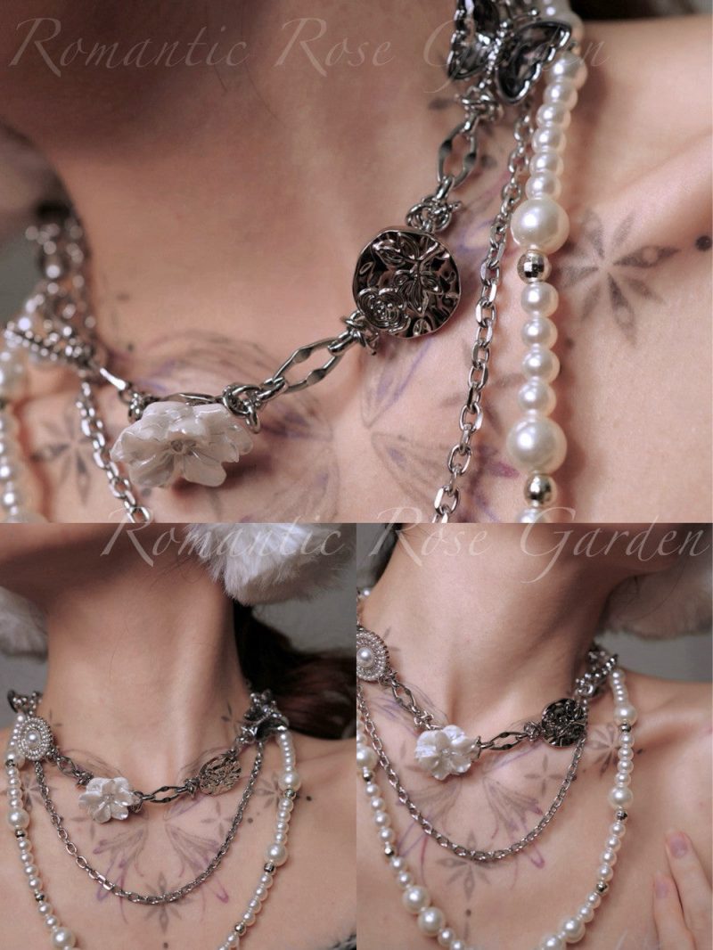 LadyMaryDoubleStrandWhiteFlowerChoker2