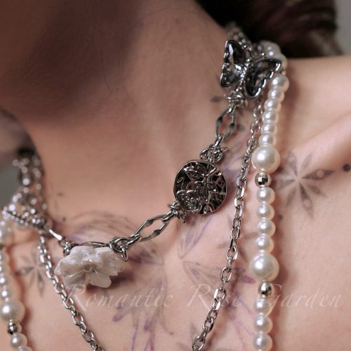 LadyMaryDoubleStrandWhiteFlowerChoker6