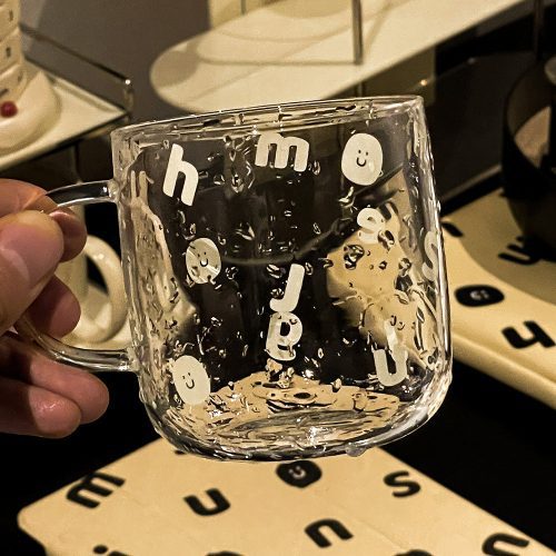 LettersSmileFacePrintedGlassCup1