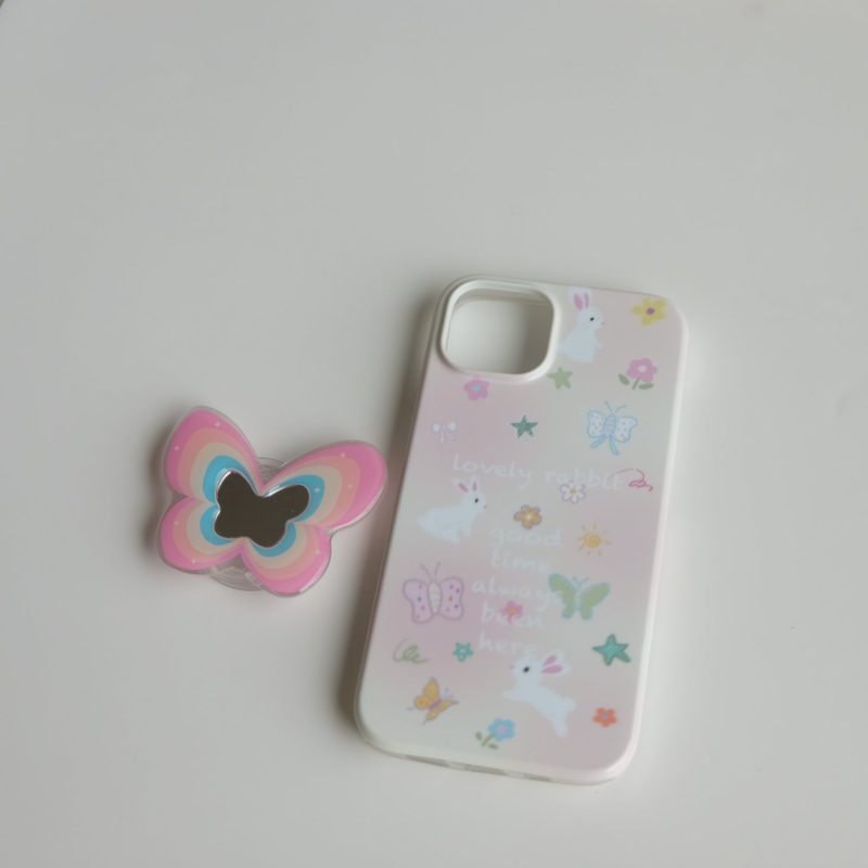 LovelyRabbitButterflyPrintedPhoneCase1