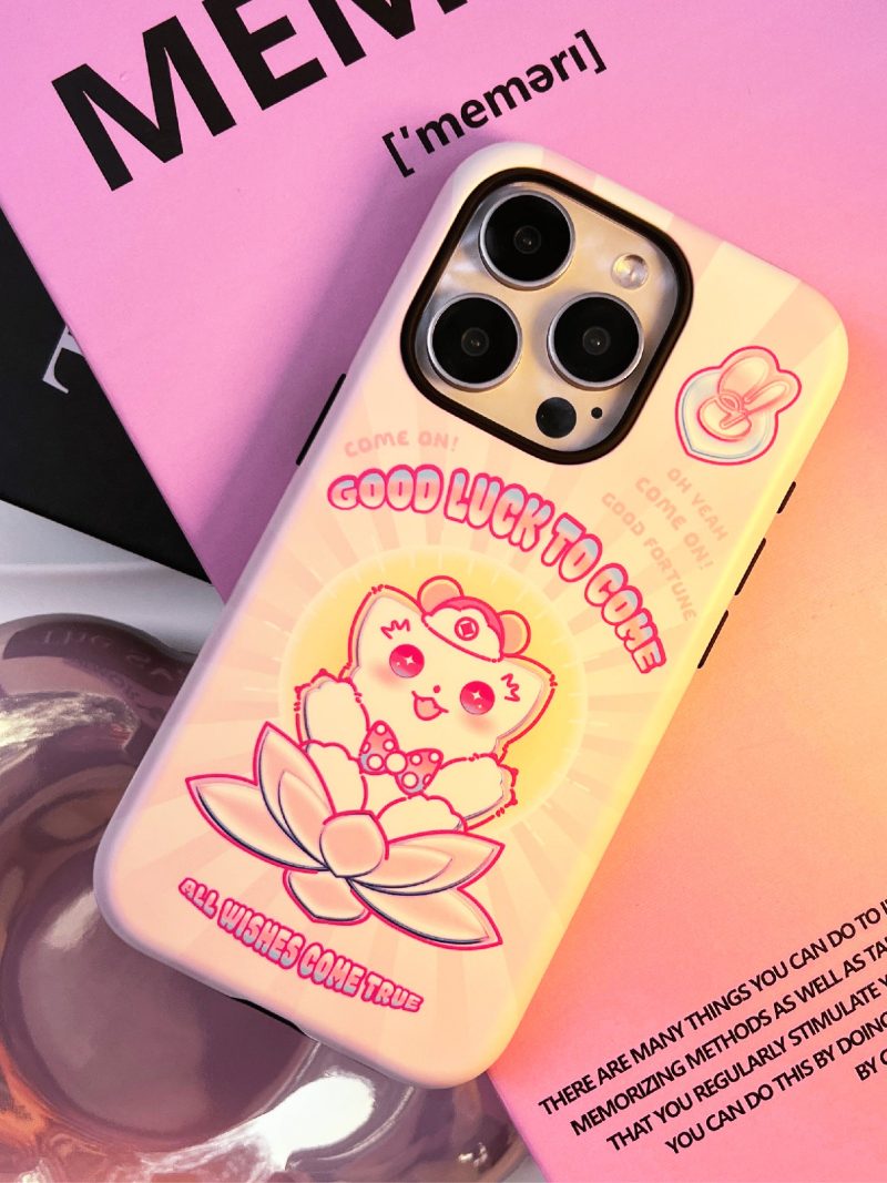 LuckyLotusPrintedDoubleLayerPhoneCase1